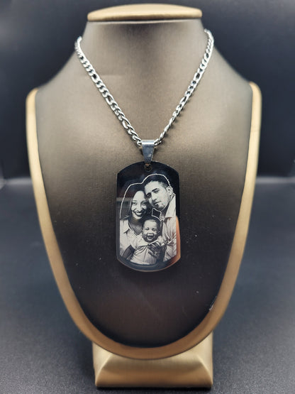 Placa militar pequeña de acero personalizable